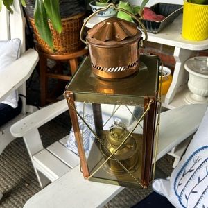 Vintage Brass & Copper Oil Lamp